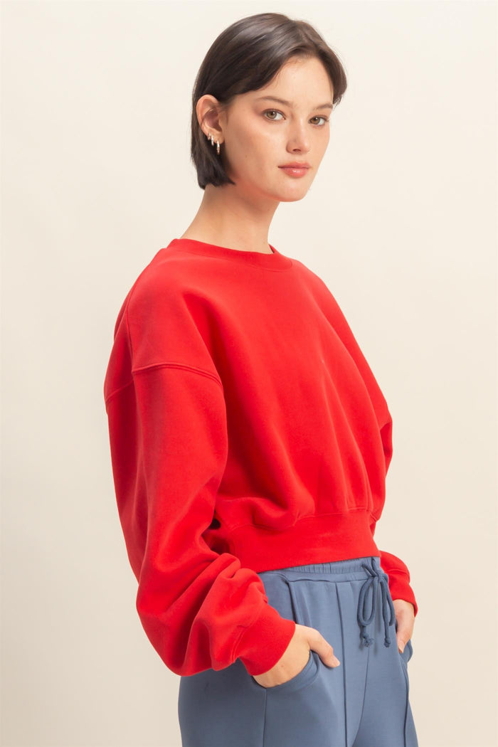 Everyday Long Sleeve Cropped Sweatshirt
