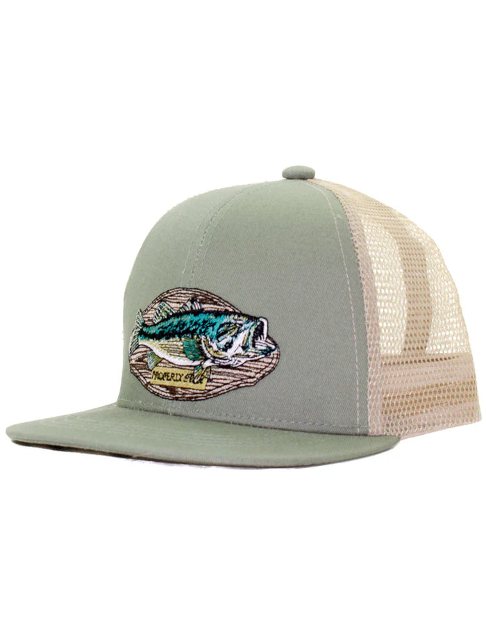 Properly Tied Boys Trucker Hat Bass Mount
