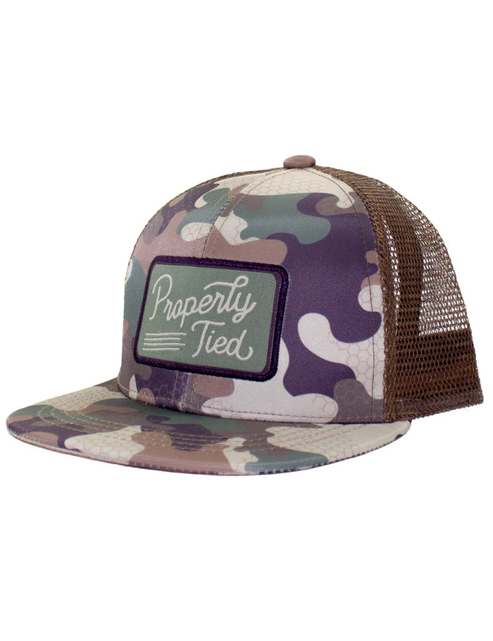 Properly Tied Boys Trucker Hat Delta Woodland Camo