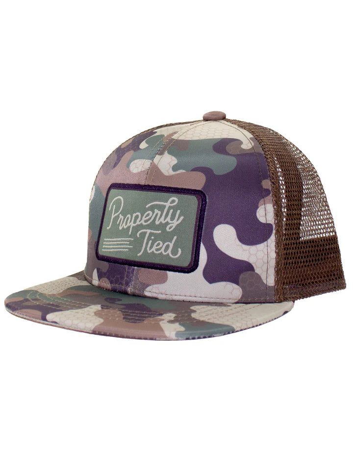 Properly Tied Boys Trucker Hat Delta Woodland Camo