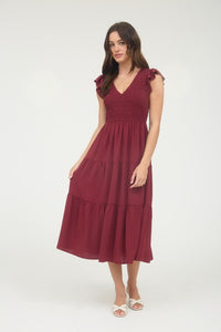 Flutter Sleeve Maxi Dress