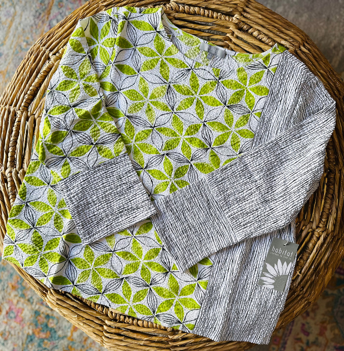 Habitat Crinkle Crepe Floral Mix Pullover