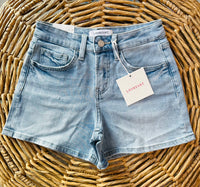 Lovervet High Rise Medium Light Wash Denim Shorts