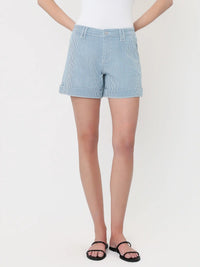 Lovervet High Rise Cuffed Striped A Line Shorts