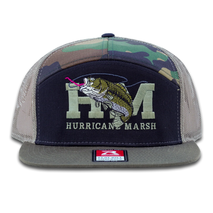 Hurricane Marsh- THE BASS RICHARDSON 168 7 PANEL HAT - OLD SCHOOL CAMO/LODEN