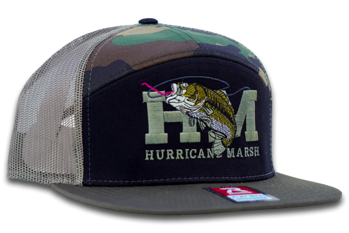 Hurricane Marsh- THE BASS RICHARDSON 168 7 PANEL HAT - OLD SCHOOL CAMO/LODEN