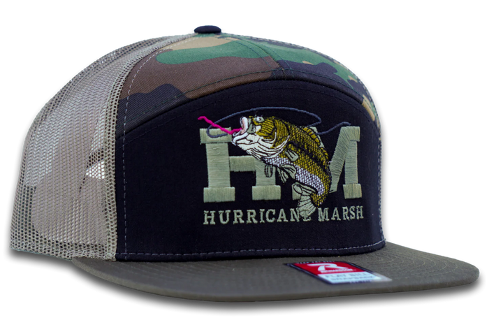 Hurricane Marsh- THE BASS RICHARDSON 168 7 PANEL HAT - OLD SCHOOL CAMO/LODEN