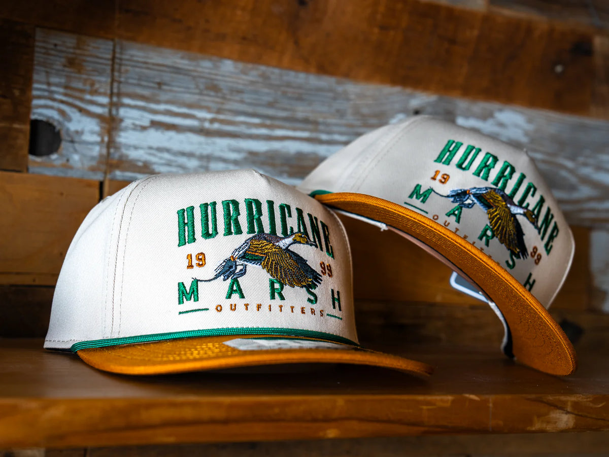 Hurricane Marsh- 90'S PINTAIL PRO-STYLE HAT - OFFWHITE/BRONZE
