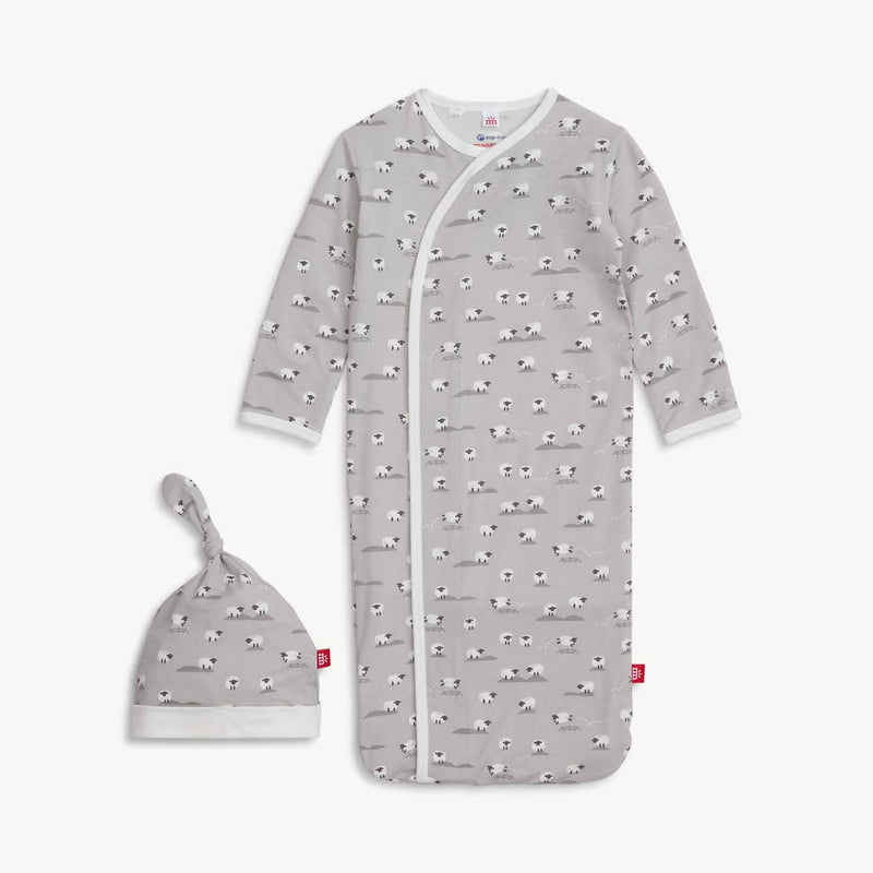 Magnetic Me Gown & Hat Set Gray Baa Baa Baby