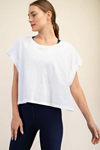 Cotton Slub Open Back Top