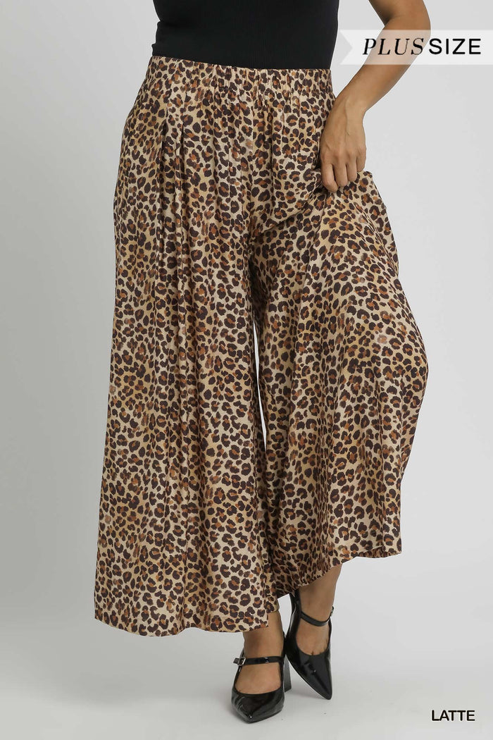Leopard Print Skirt Pants