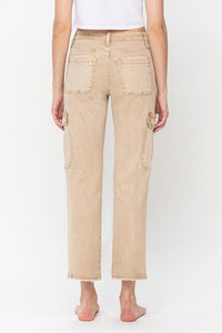 VERVET HIGH RISE RELAXED STRAIGHT JEANS WITH CARGO