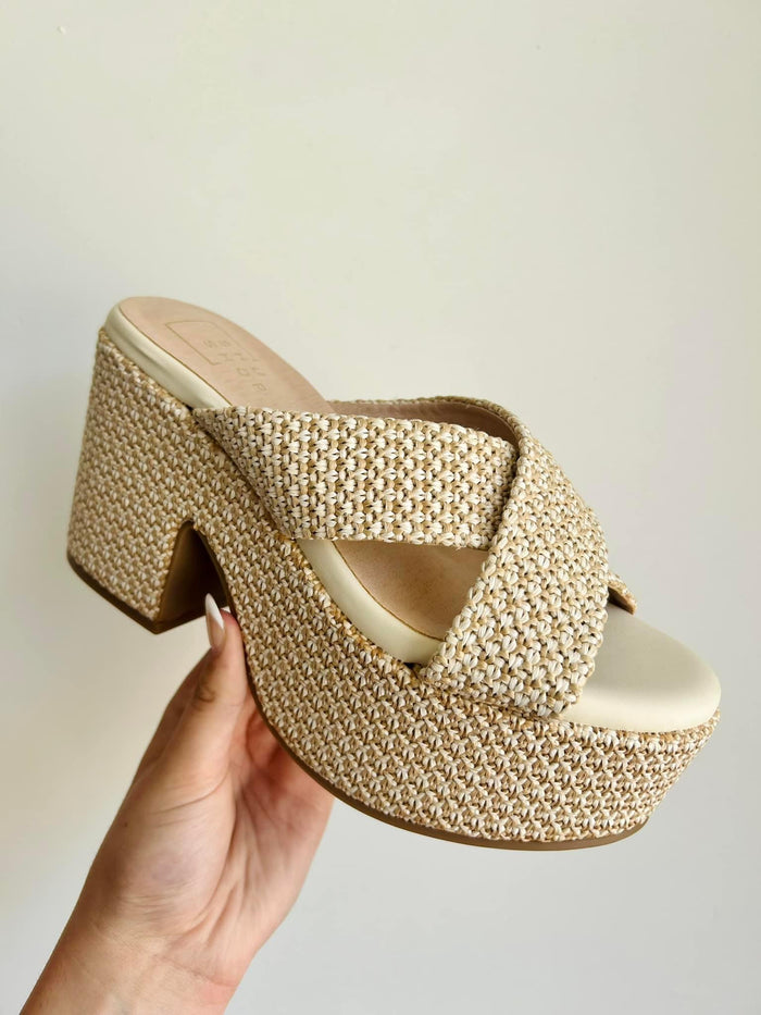 ShuShop Imelda Wedge Sandal Beige