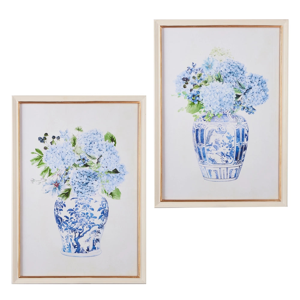 Raz 27.5" Hydrangeas In Vase Framed Print