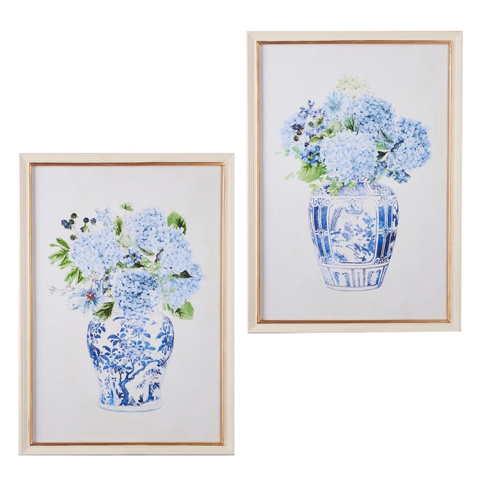 Raz 27.5" Hydrangeas In Vase Framed Print