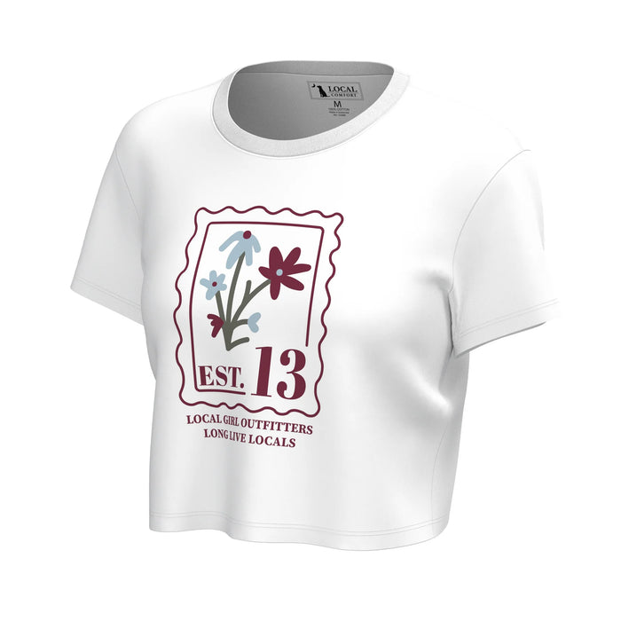 Local Girl Stamp Graphic Crop T-Shirt