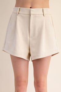 High Waist Suede Shorts