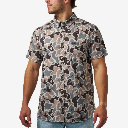 Burlebo-Performance Button Up - Mallard Mayhem Camo
