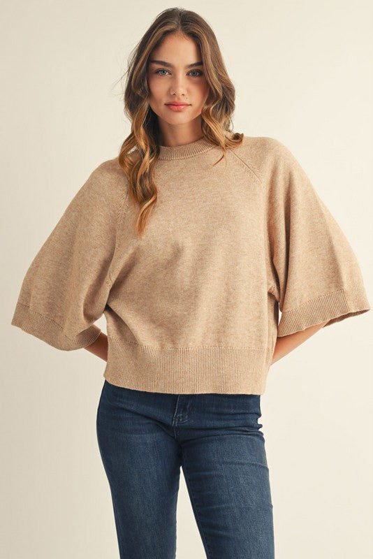 Drop Shoulder Soft Comfy Sweater Top