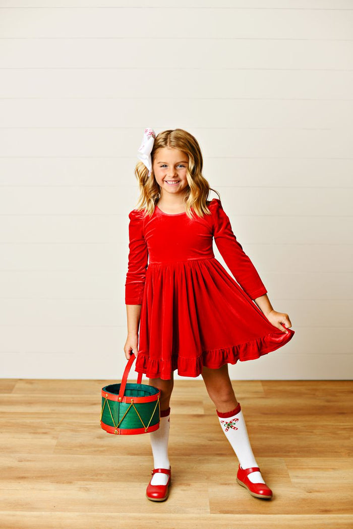 Swoon Baby Red Velvet Dress