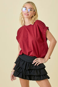Easy Oversized Knit Top With Elastic Sleeve Detail