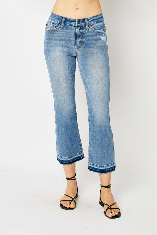 Judy Blue Mr Release Hem Cropped Bootcut