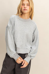 Layered Hem Sweatshirt With Raw Edges