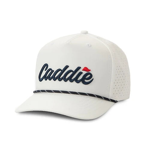 Caddie Youth Golf Performance Rope Hat - White/ Navy