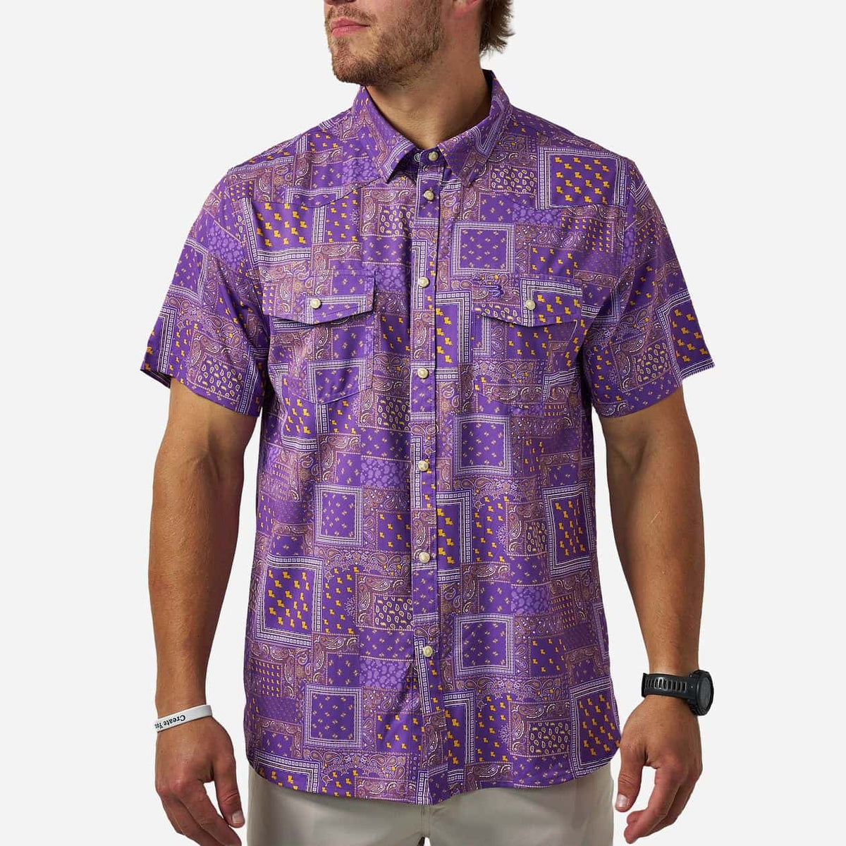 Burlebo-Performance Western Shirt - Louisiana Paisley - Purple