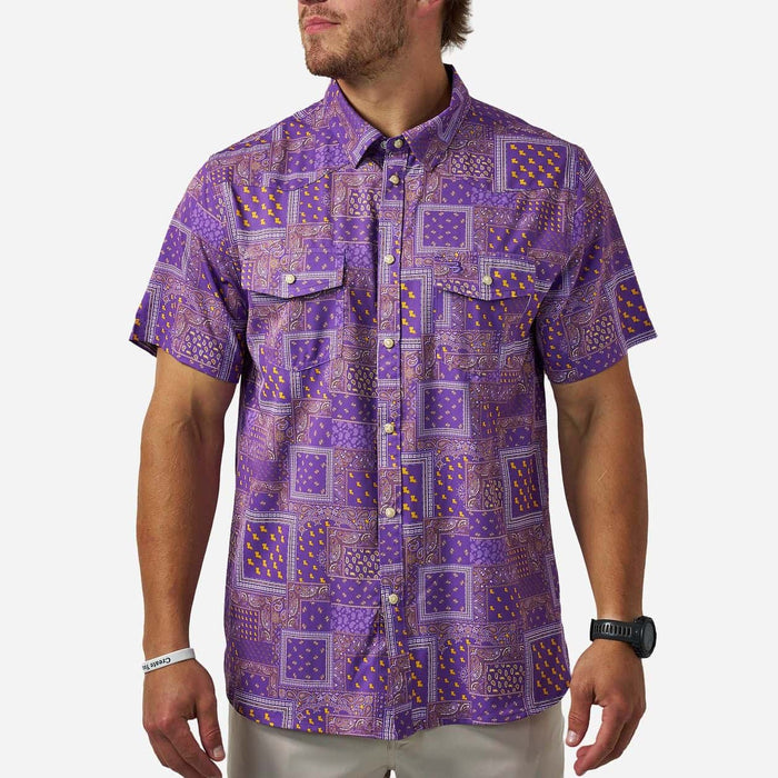 Burlebo-Performance Western Shirt - Louisiana Paisley - Purple