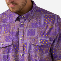 Burlebo-Performance Western Shirt - Louisiana Paisley - Purple
