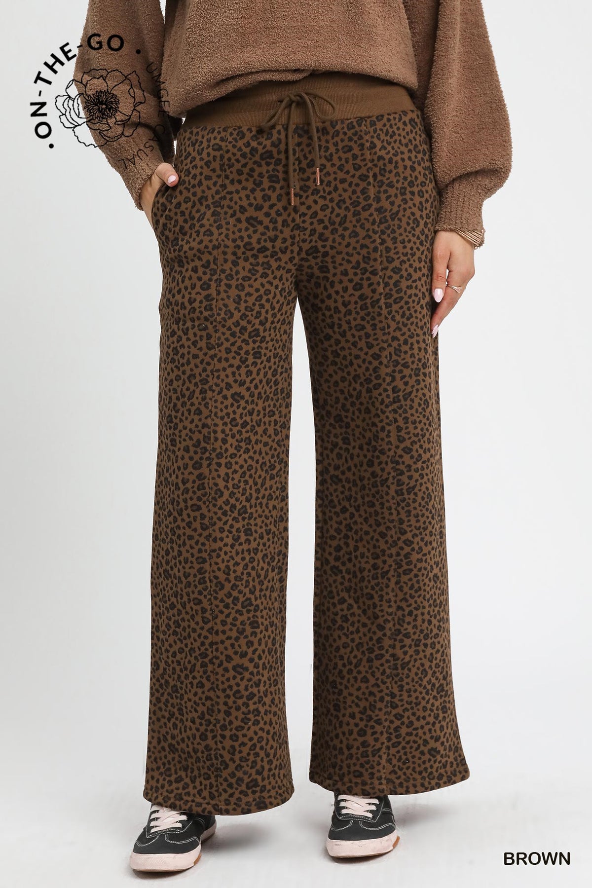 Leopard Print Wide-Leg Lounge Pants –