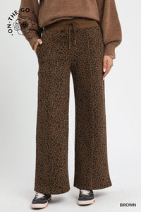 Leopard Print Wide-Leg Lounge Pants –