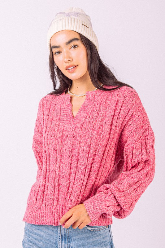 Cable Knit Cozy Knit Sweater Top