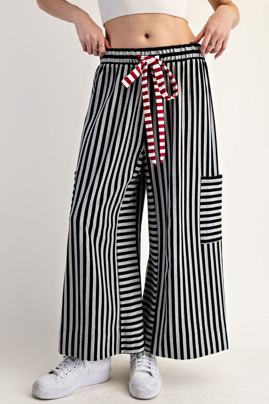 Striped Side Pocket Pants