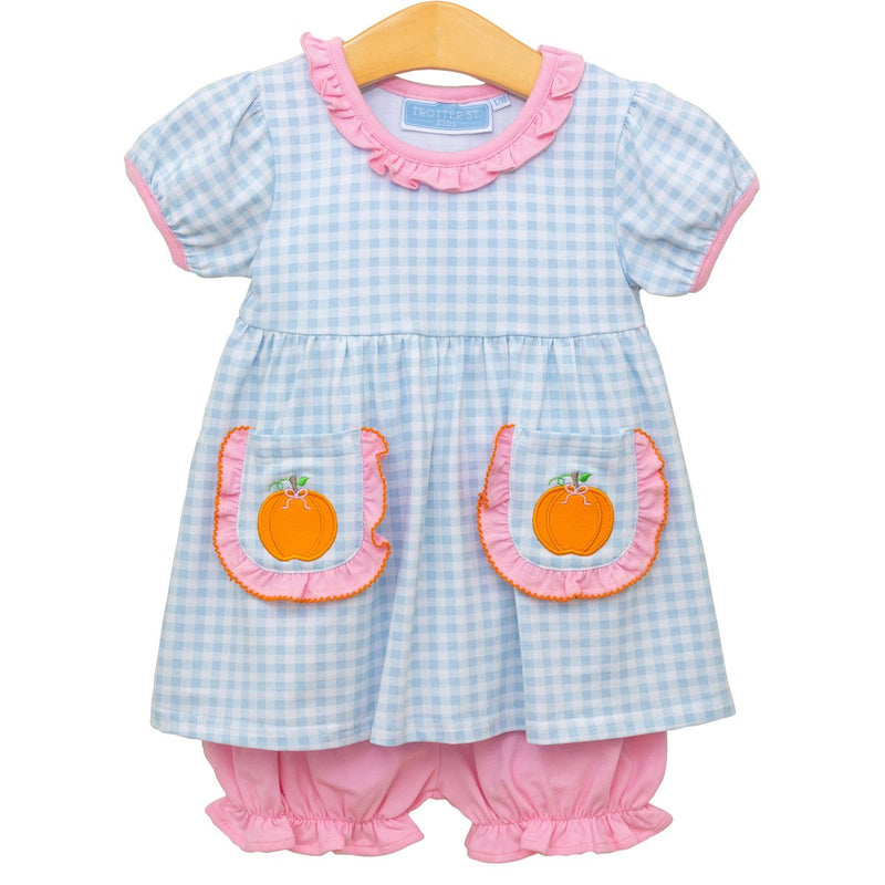 Trotter Street Pumpkin SS Bloomer Set