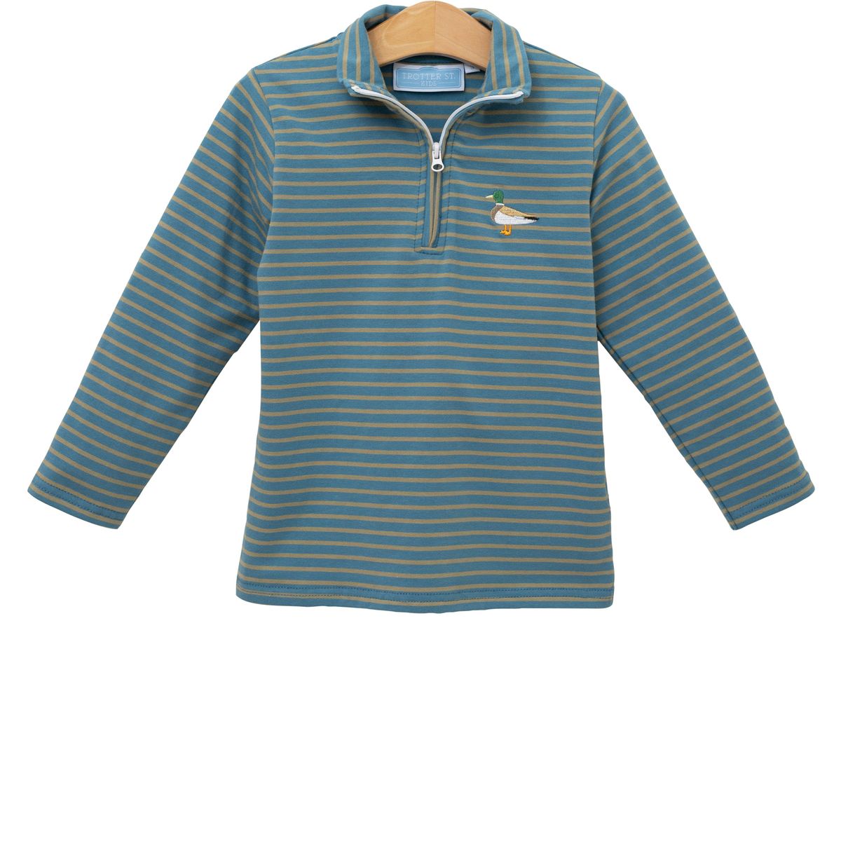 Trotter Street Mallard Embroidery 1/4 Zip Pullover