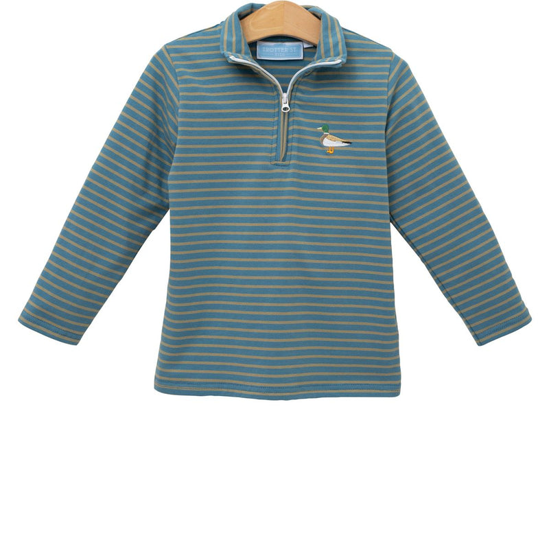 Trotter Street Mallard Embroidery 1/4 Zip Pullover