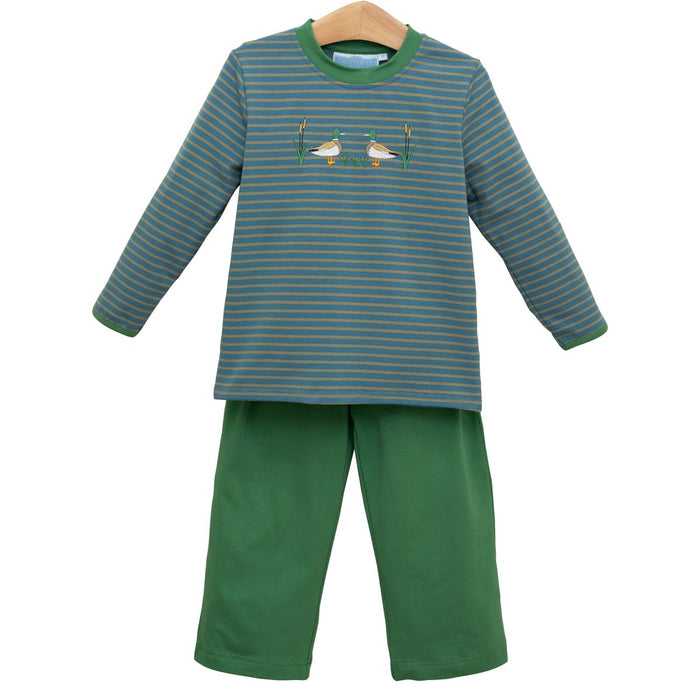 Trotter Street Mallard Embroidery Pant Set