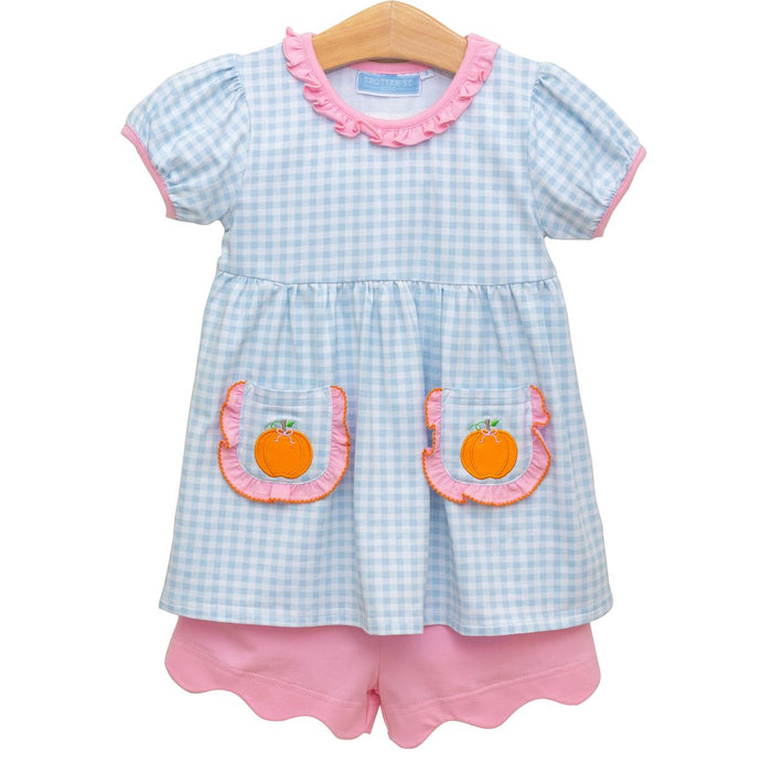 Trotter Street Pumpkin Ruffle Short Set