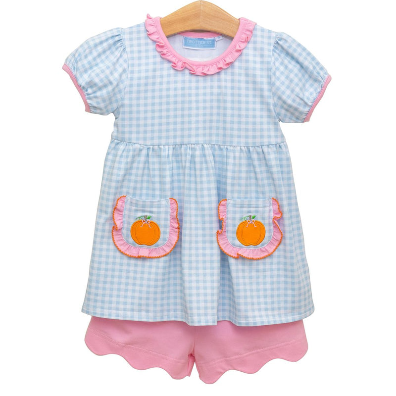 Trotter Street Pumpkin Ruffle Short Set