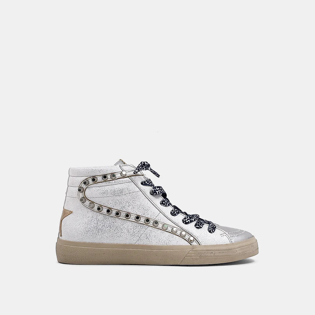 ShuShop Rio White Silver HighTop Sneakers