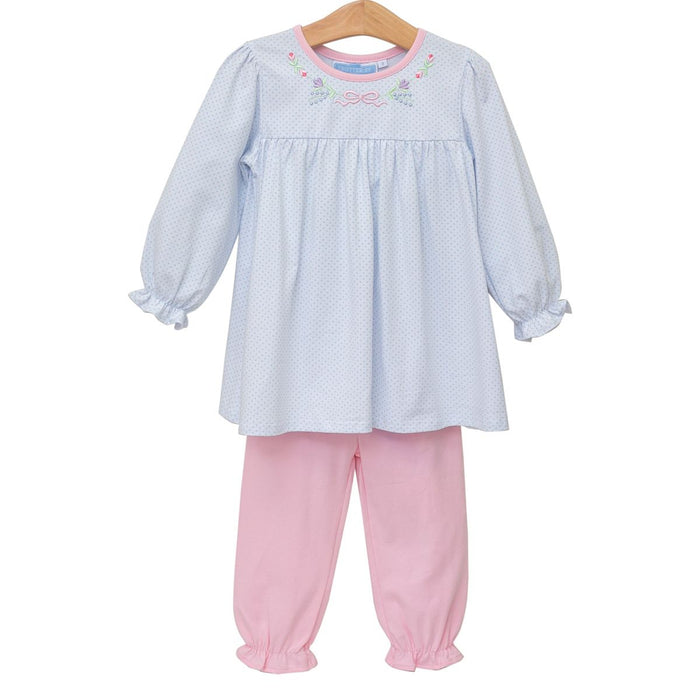 Trotter Street Floral Embroidery Pant Set