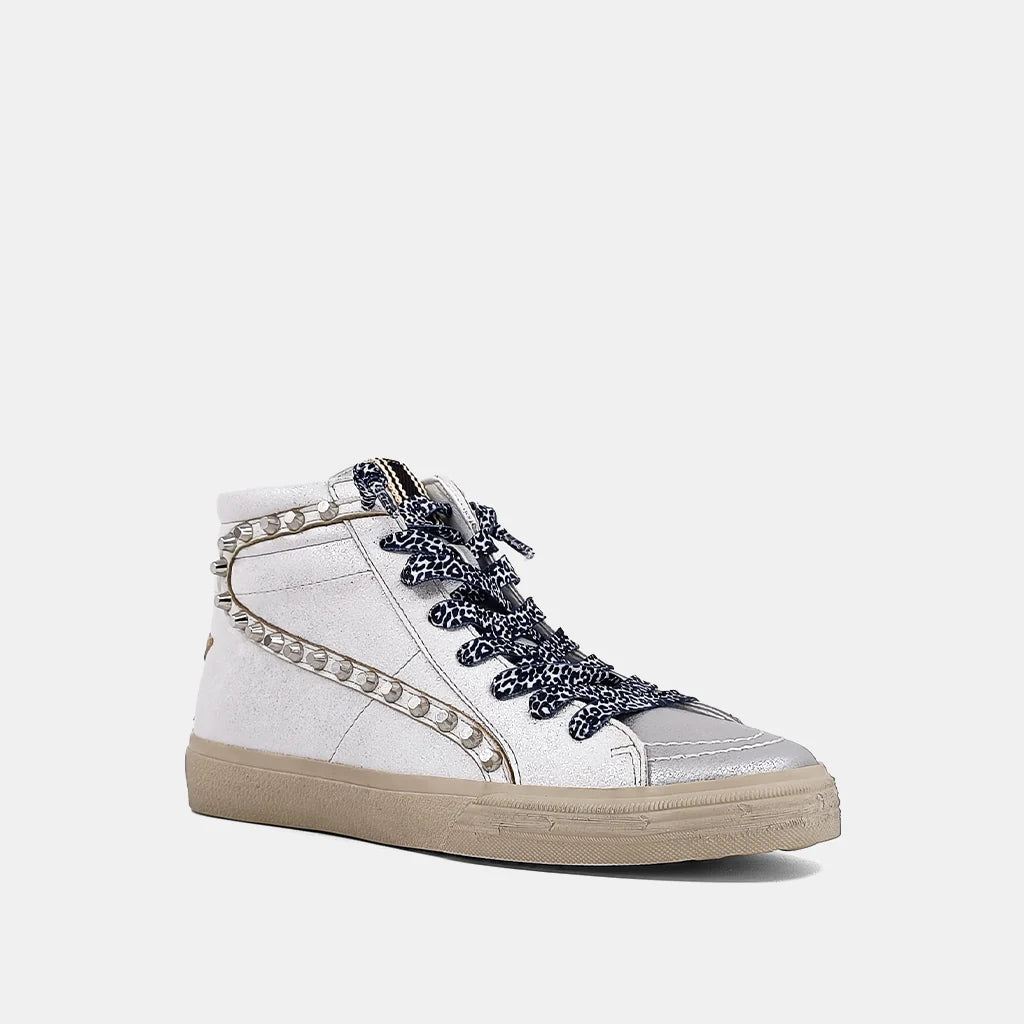 ShuShop Rio White Silver HighTop Sneakers