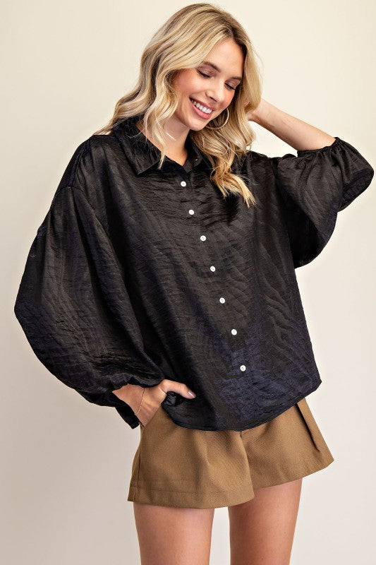 Collar Neck Button Down Shirt