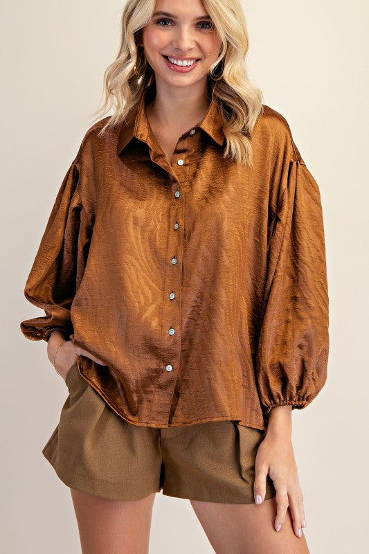 Collar Neck Button Down Shirt
