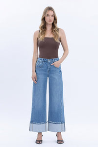 Vervet High Rise Cuffed Baggy Wide Jeans