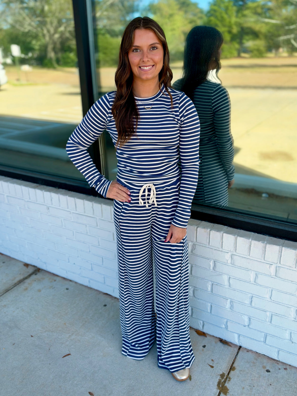 STRIPE TOP WITH PANT SET