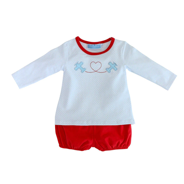 Trotter Street Kids Airplane Embroidery Diaper Set