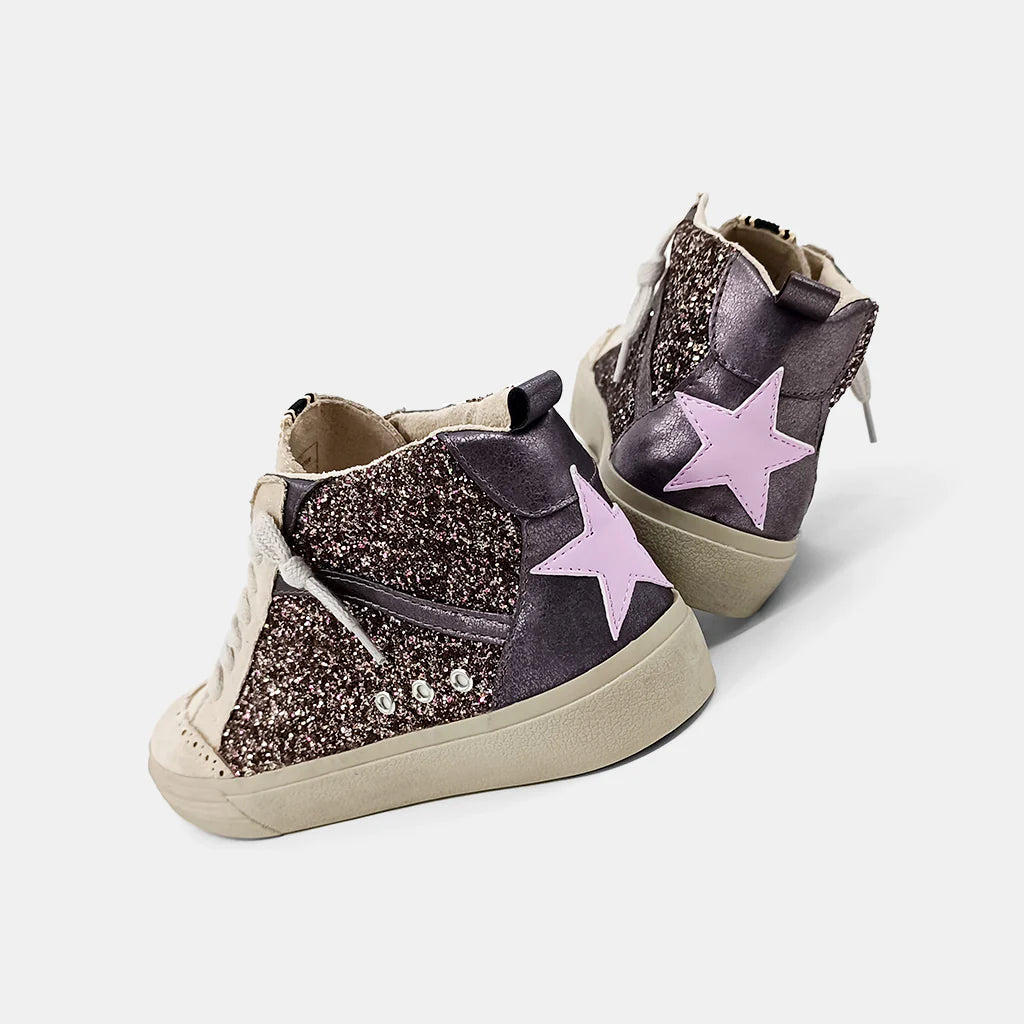 ShuShop Riley Pewter Glitter HighTop Sneakers